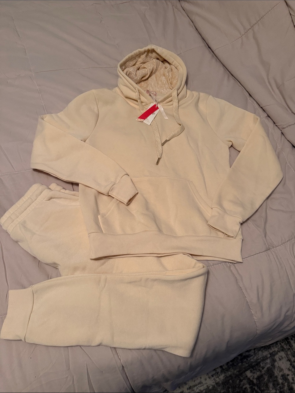 Women's Cream Hooded Sweatshirt and Jogger Set by Red Marine NWT S XS